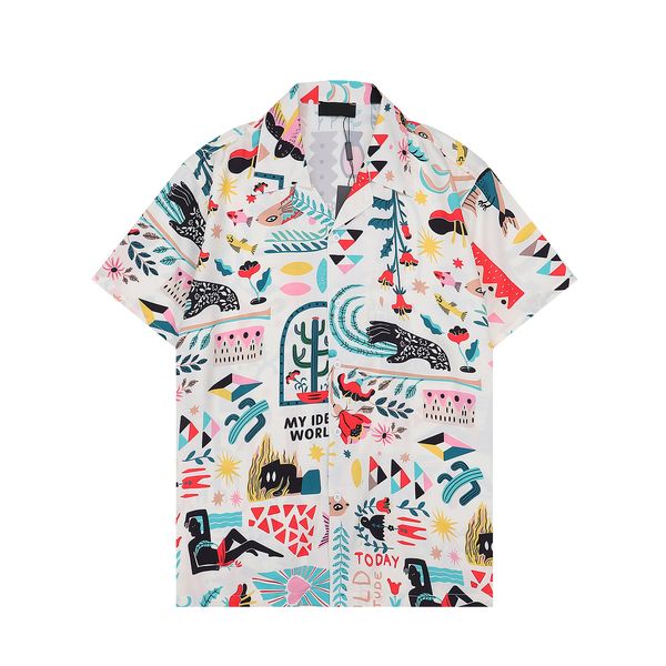 

mens designer luxury dress shirts silk shirt luxury clothes short sleeve letter clowers print casual summer collar mens mix colors size -3x, White;black