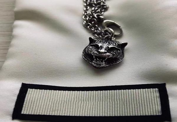 

silver chain classic fashion tiger head necklace retro couple chains necklace seiko highend jewelry2796875