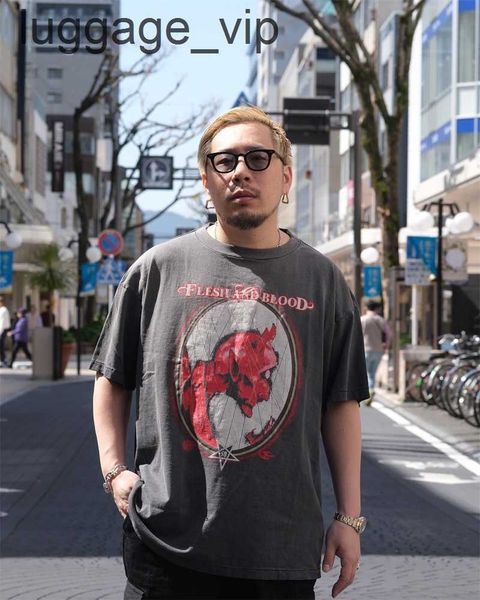 

men's t-shirts t-shirt with holy michael demonic t-shirt made of old vintage style print main street casual men's and women's, White;black