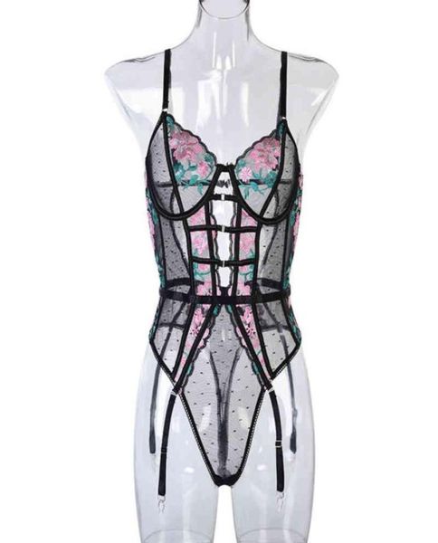 

nxy underwear lingerie floral embroidery lace bodysuit women bandage backless 2022 ladies teddies body femme 01172977840, Red;black