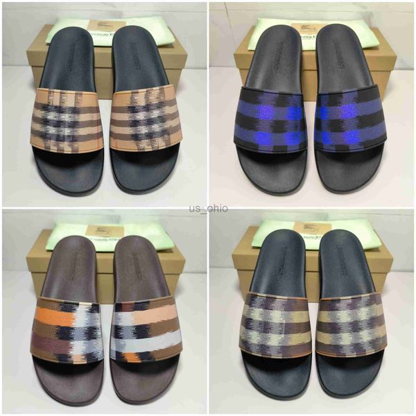 

slippers designer men's slippers women's fashion letters bur slippers luxury summer ladies flat rubber sandals beach shoes sizes 3, Black