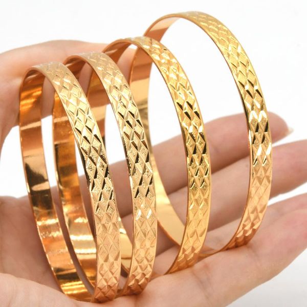 

bangle aniid 4pcs/lot fashion bracelet woman luxury bracelets bangle gold color copper bangles african party bride wedding jewelry gift, Black