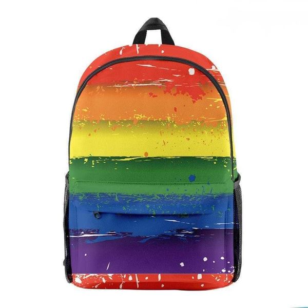

2023 lgbt designer backpacks color series surrounding 3d digital printing bookbag youth campus student backpack pride back pack 230522