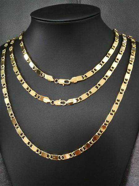 

necklaces real gold plated chain 6.3mm band width men chain necklace women chains 19 inches 28 inches, Silver