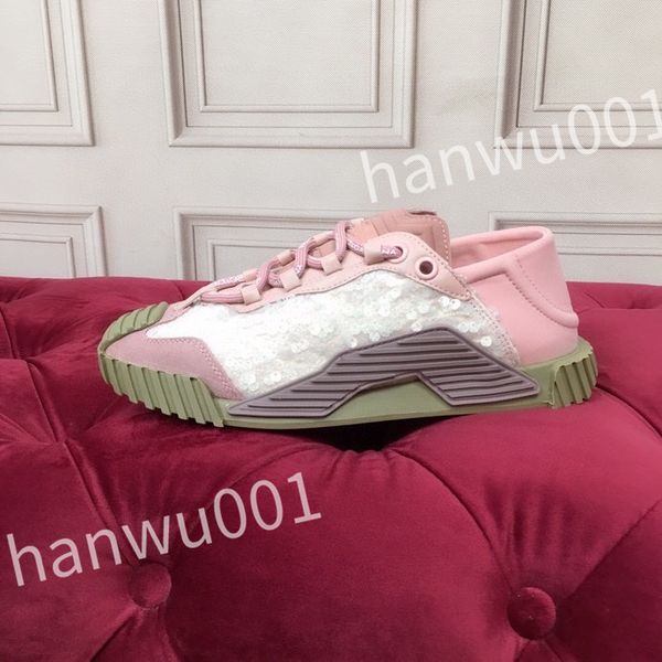 

new luxurys designer casual shoes mens vintage trainers striped sneakers women fashion shoe lace-up platform sneaker, Black