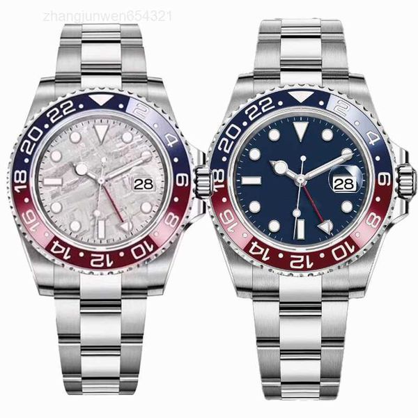 

watch sprite mens left turn singles green black circle automatic 41mm stainless steel strap luminous waterproof, Slivery;black