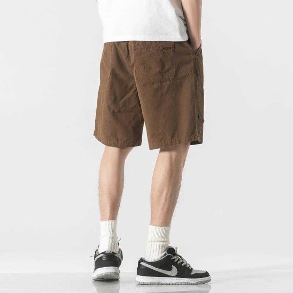 

casual shorts men's summer relaxed fashion handsome pants pure cotton washable cargo pants, White;black