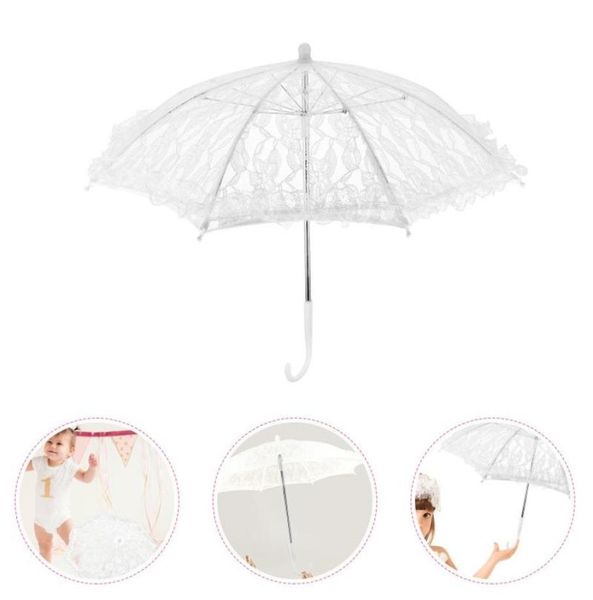

fans parasols lace umbrella exquisite wedding elegant lady pography props6498035, White