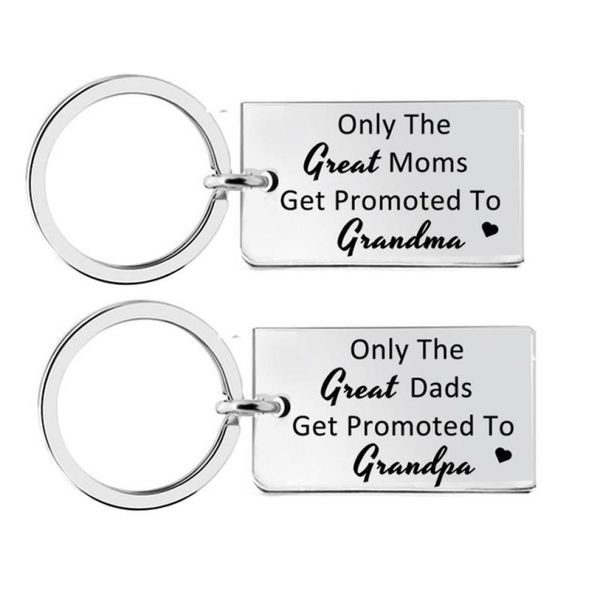 

keychains only the great moms get promoted to grandma grandpa keychain mothers fathers day gift from kids soon be1995244, Silver