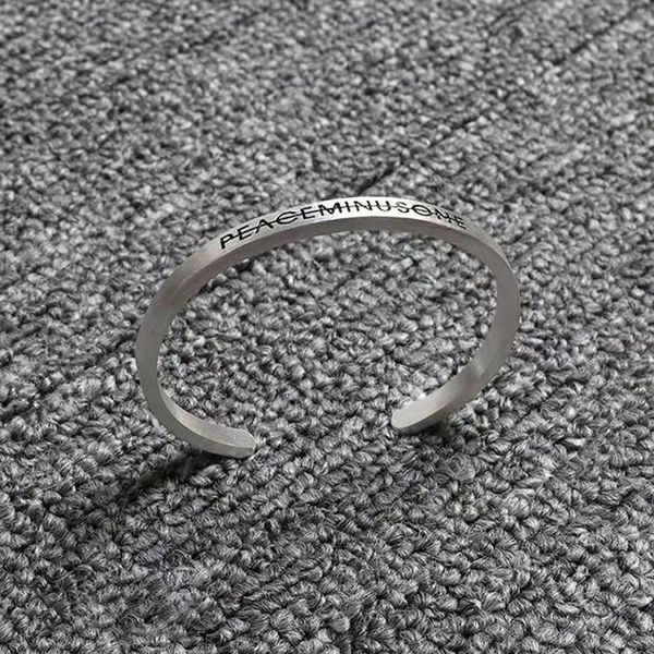 

bangle peaceminusone bracelet 6.8*5.5*0.03 cm open mouth men women couple gift hip hop jewelry adjustable korean, Black