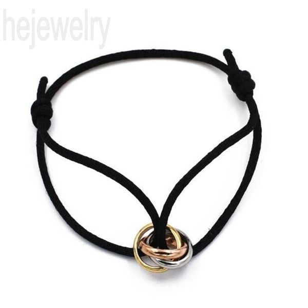

couples three rings trinity bracelet red rope bracelet for women diy hiphop multicolor jewelry plated gold loop tiktok trend dainty bracelet, Golden;silver