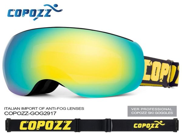 

copozz snowboard ski goggles uv400 protection magnet adsorption antifog lens tpu ski glasses snow skiing glasses big mask 2202142214713