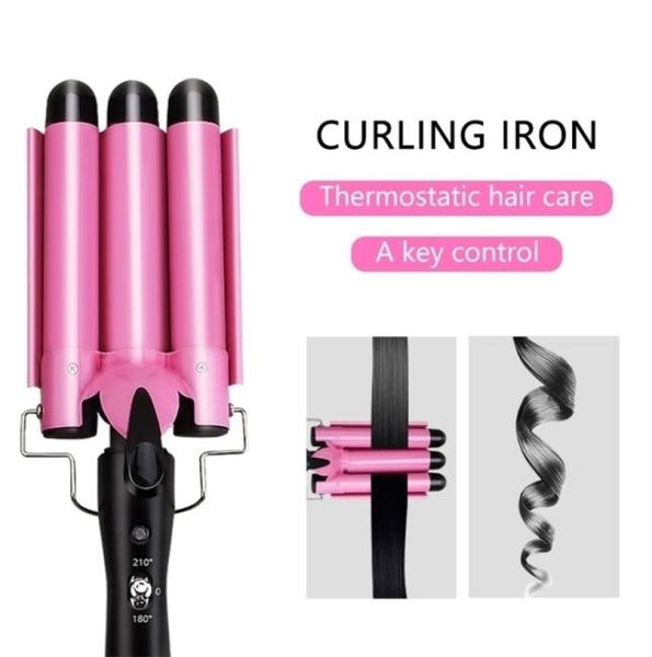 

hair curling iron ceramic professional triple barrel curler egg roll styling tools styler wand irons 2206165057640