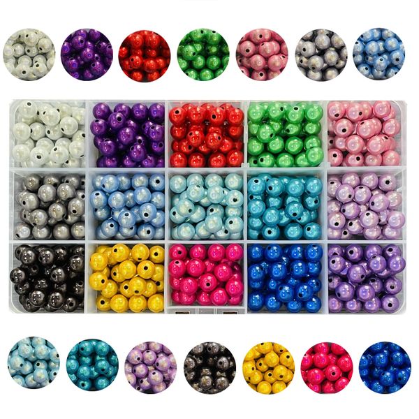 

crystal jewelry 3d illusion miracle beads kit set 30pcs * 15 colors acrylic jewelry beads for diy handmade crafts bracelet making