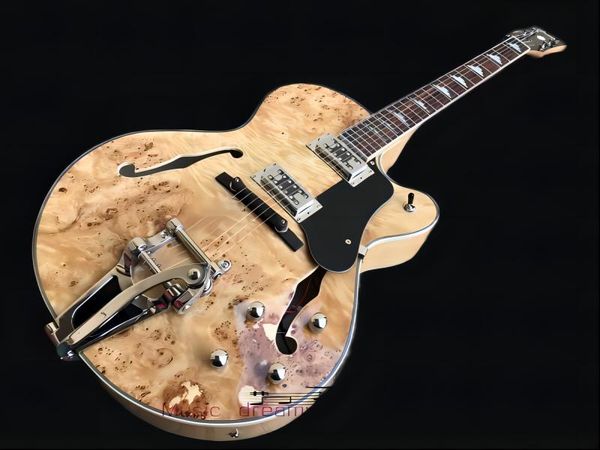 

new custom electric guitar natural hollow jazz guitar ing
