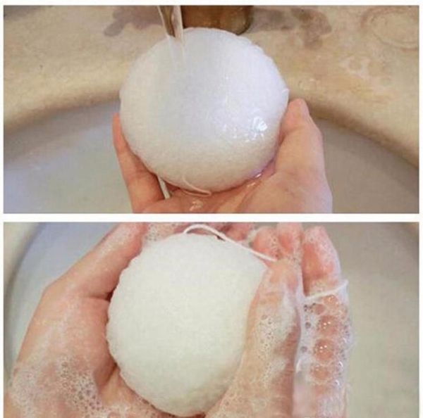 

new arrival whole natural konjac konnyaku facial puff face wash cleansing sponge white 7620644