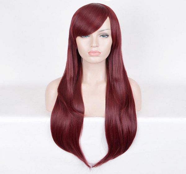 

women hair deep red dyed wig wigs wine red body wavy burgundy j14898092, Black;brown