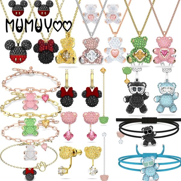 

necklaces 2020 fashion jewelry cute charm cartoon style new 3d red bow mouse women series necklace jewelry birthday gift, Silver