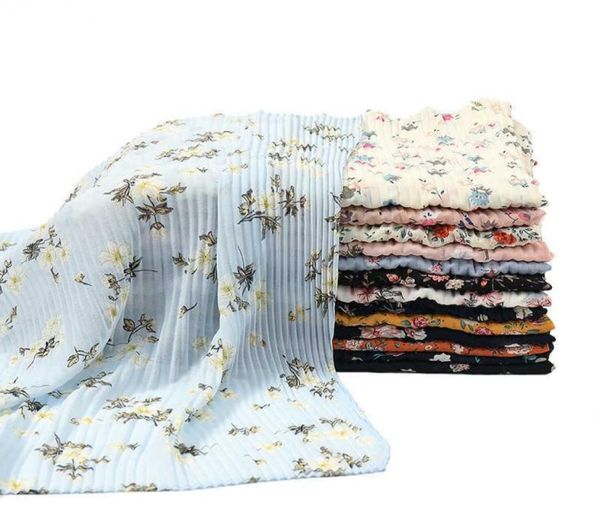 

muslim fashion floral bubble wrinkle chiffon instant hijab ladies print shawls and wraps bufandas turbante mujer 18070cm x08033524044, Blue;gray