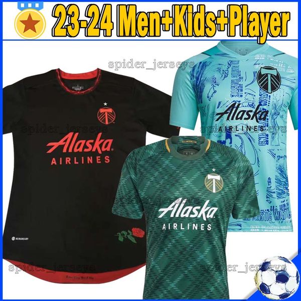 

2023 2024 portland timbers soccer jerseys 23 24 fans player version bravo mora blanco niezgoda chara y.chara special football shirts sets me, Black;yellow