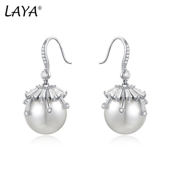 

knot laya 925 sterling silver shell pearl earrings for women sparkling zircon minimalist wedding luxury piercing ear fine jewelry
