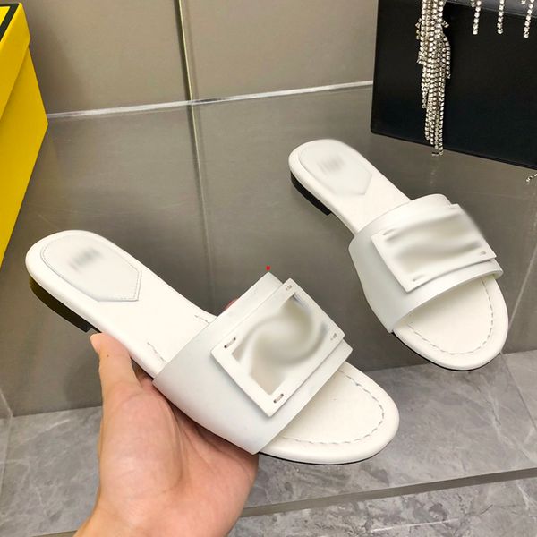

2023 fashion designer slippers women mules rubber bottom width slides hook loop fastener slide women shoes -0096, Black