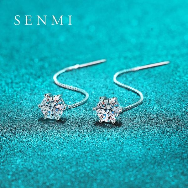 

bangle senmi wholesale 1.0/2.0ct d color moissanite tassel classic drop earring for women lab diamond s925 sterling silver gold plated, Black