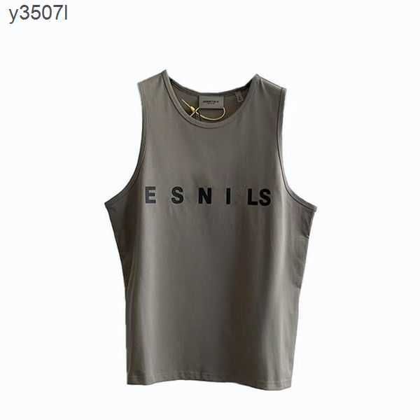 

designer fog high-quality men's t-shirts sleeveless vest fashion pure cotton fitness running sports summer loose o8ao, White;black