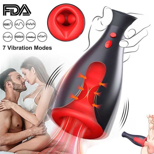 

automatic inflatable male masturbator cup vibration deep throat blowjob machine toys for men penis masturbation 70% outlet store sale