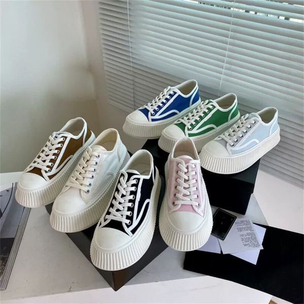 

designer shoes men women soft cowhide platform sneakers triangle loafers rubber chunky round head sneaker