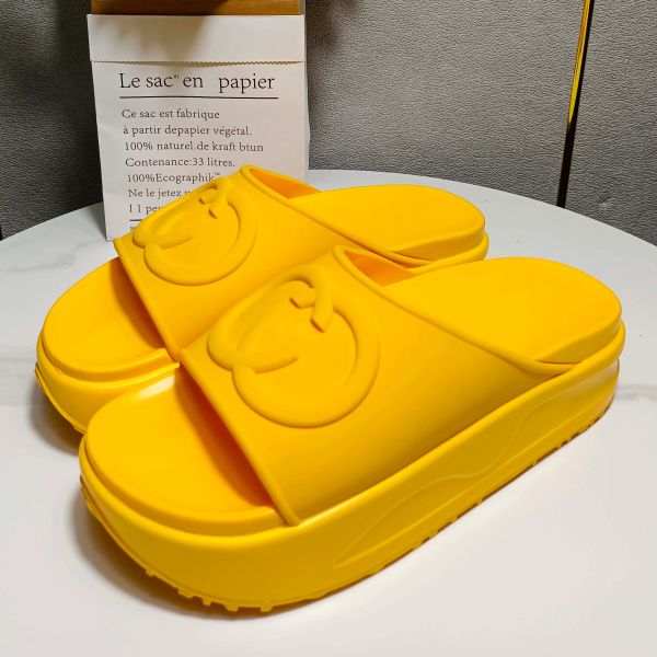 

sandal slipper internet celebrity burst solid color flat heels leisure thickened outside wear stepping on poop feeling increased 5 cm cake s, Black