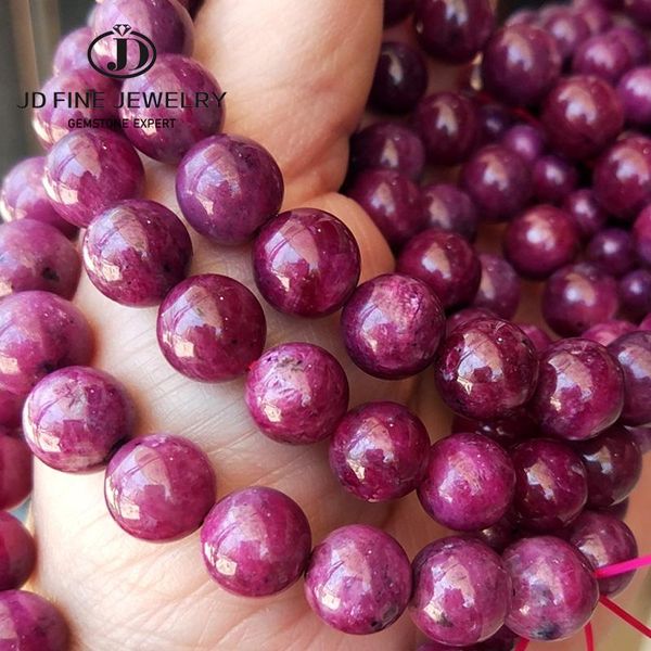 

bangle jd genuine deep purple red ruby beads bracelet men women natural gemstone energy stretch bangles wristband jewelry, Black