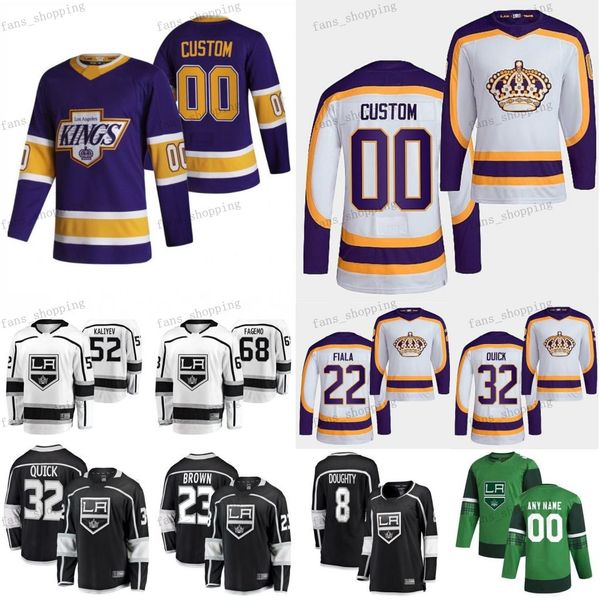 

#11 anze kopitar reverse retro hockey jersey 8 drew doughty 22 kevin fiala 9 adrian kempe alex iafallo quinton byfield joonas korpisalo wayn, Black;red