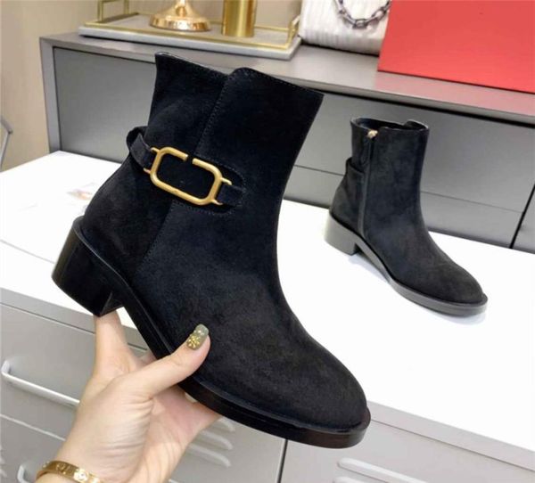 

winter boots fashion women vintage decorative leather cotton cloth wool warm keeping high heel thick sole snow flat soc5191669, Black