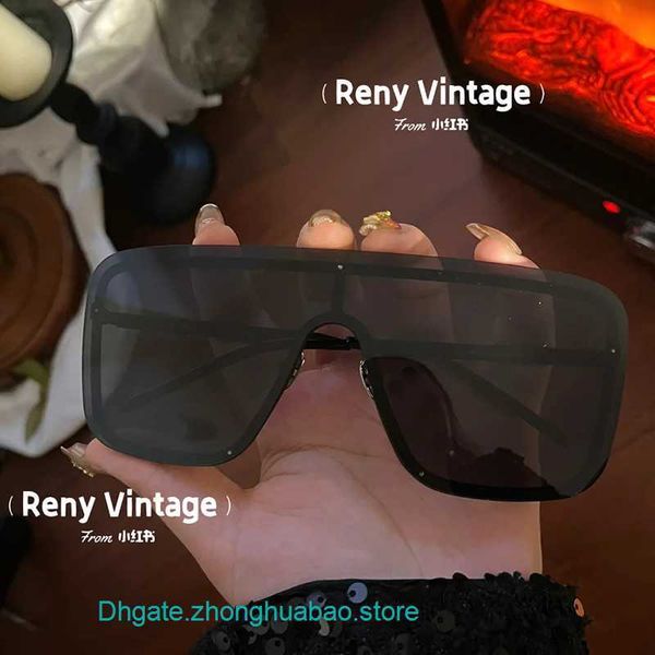 

y s l designer sunglasses for uk 2023 new yang shulin premium feel women's large frame face one piece glasses net red sun protection sl, White;black