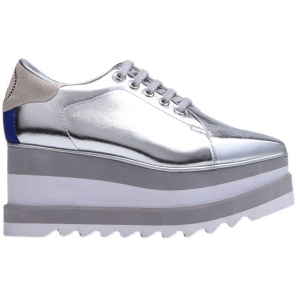 

new stella mcartney elyse star platform oxford women shoes with platform black leather white sole 04