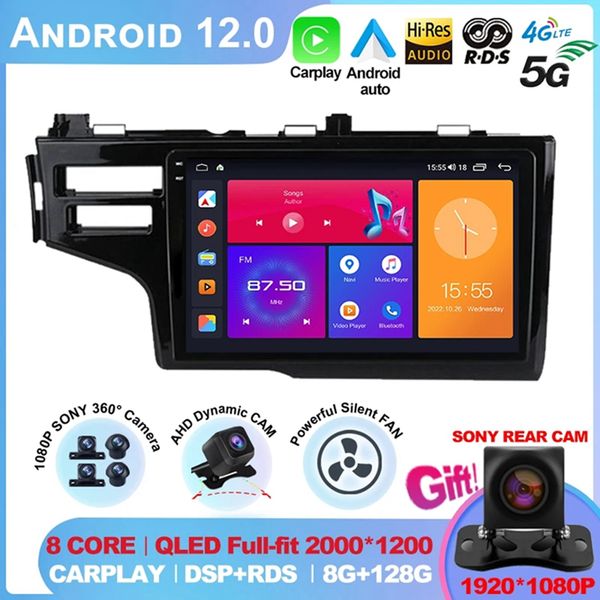 

android 12 car radio carplay auto gps for honda jazz 3 2015 - 2020 fit 3 gp gk 2013-2020 qled multimedia player navigation-5