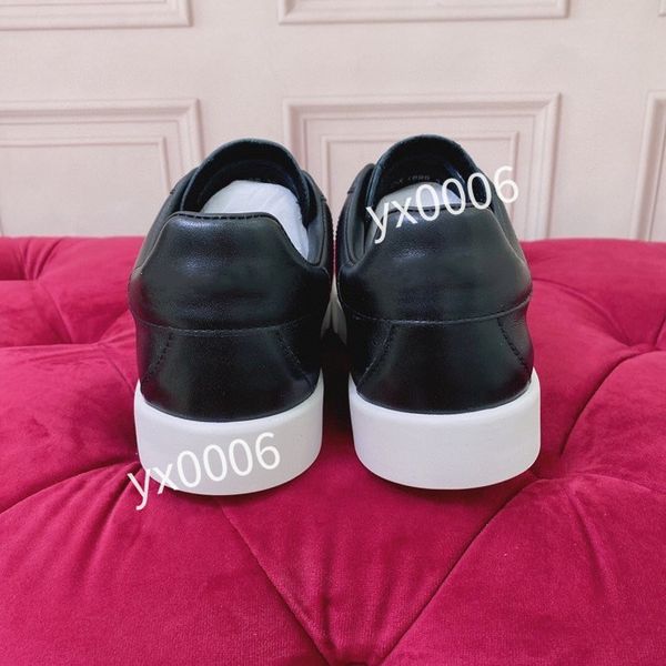

new luxurys designer calfskin casual shoes reflective sneakers vintage leather trainers fashion shoes leisure shoe platform lace-up sneaker, Black