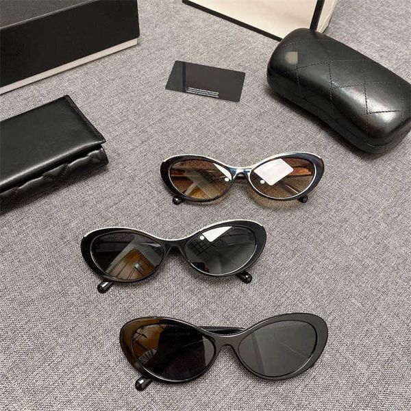 

designer fashion luxury cool sunglasses super ch5416 oval fashionable high-end glasses with brick star ins same letter series with logo box, White;black