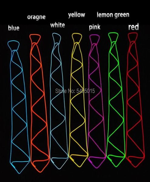 

bow ties fashion luminous el wire tie neon party decoration glowing necktie for dance supplies nightclub dress3615786, Black;gray