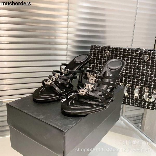 

water diamond letter series king high heel sandals early spring 2023 new fashion style light luxury type sandals for women, Black