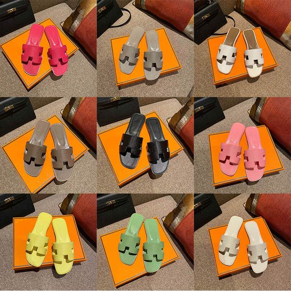 

h sandales designer women brand slippers leather slide ladies beach fashion oran sandals flat mule rubber classic h sandal black white chypr
