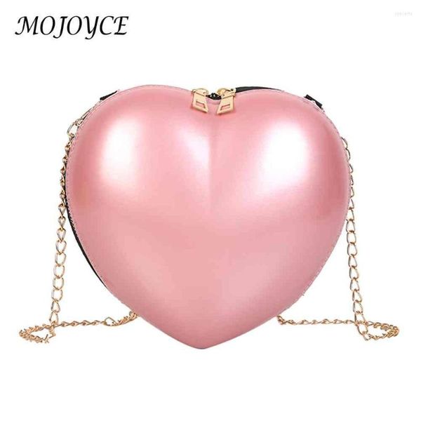 

shoulder bags girls heart shaped women chain messenger crossbody handbags