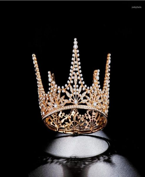 

headpieces hg11370 classic baroque round tiara crown elegant gold rhinestone fashion bridal wedding headpiece hair accessories1867965, Silver