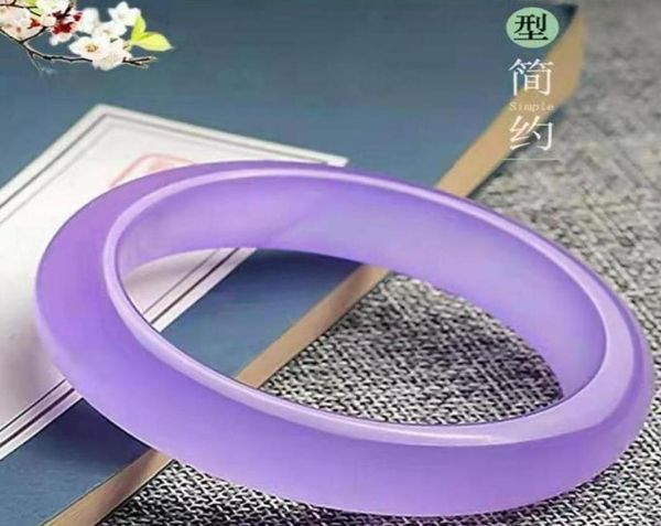 

5662mm natural violet handmade jade bracelet012345677344512, Black