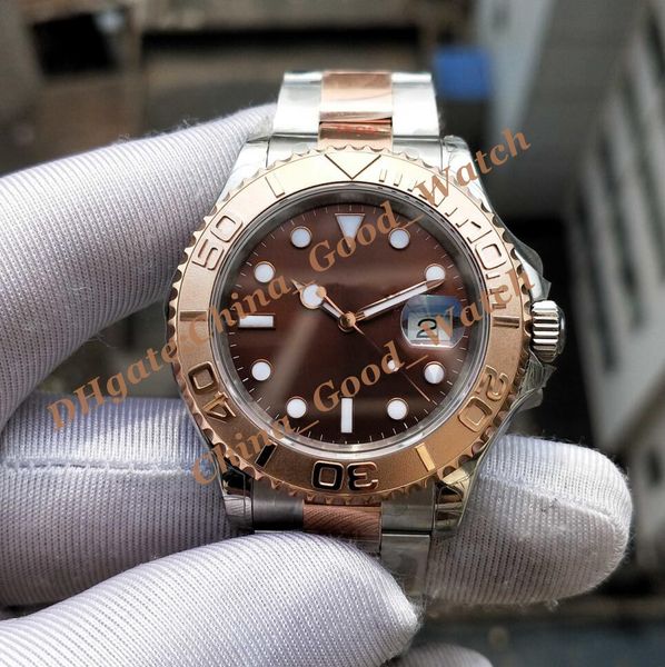 

gmf mens watches 40mm 126621 brown dial sapphire glass 18k rose gold 904l steel watch cal.3235 movement mechanical automatic date wristwatch, Slivery;brown