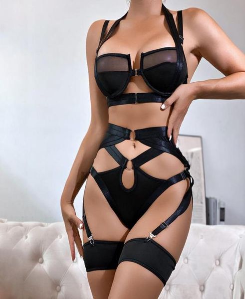 

lingerie set nightclubs gather heavy metal underwear for women1289508, Red;black