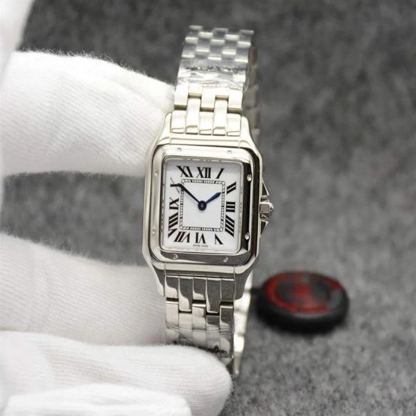 

2023 factory silver rose gold women watch 27mm imported quartz movement santo sapphire diamond urban fashion high quauilty watches, Slivery;brown