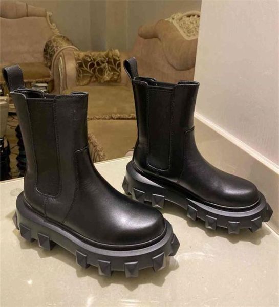 

winter boots fashion women vintage decorative leather cotton cloth wool warm keeping high heel thick sole snow flat soc8613237, Black