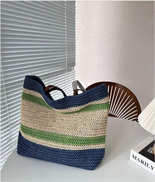 

fashion designer bag brand straw braided basket bag big vine women's shoulder bag large handle handmade handbag summer beach bag tote p